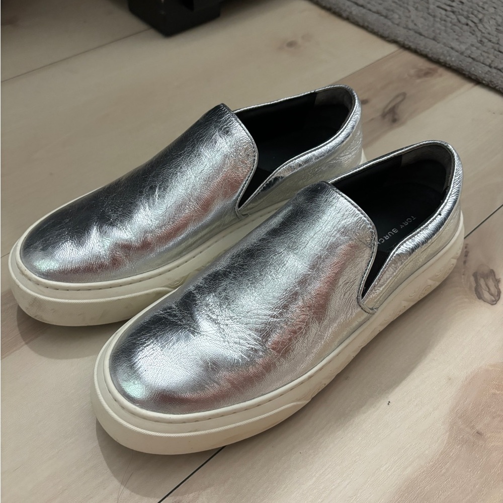 Tory Burch Ladybug Metallic-finish sneakers